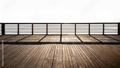 wooden railing and floor silhouette isolated on white background