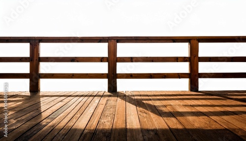 wooden railing and floor silhouette isolated on white background