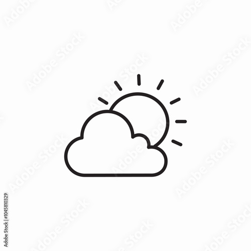 sun and cloud icon sign vector