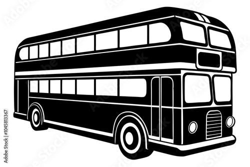 Double Decker Bus Icon: Isolated Vector Illustration Art