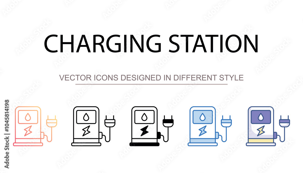 Charging Station icon design with white background stock illustration Charging Station icon design with white background stock illustration