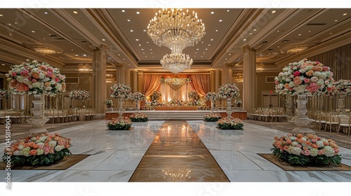 Elegant Indian Wedding Reception Hall Decor