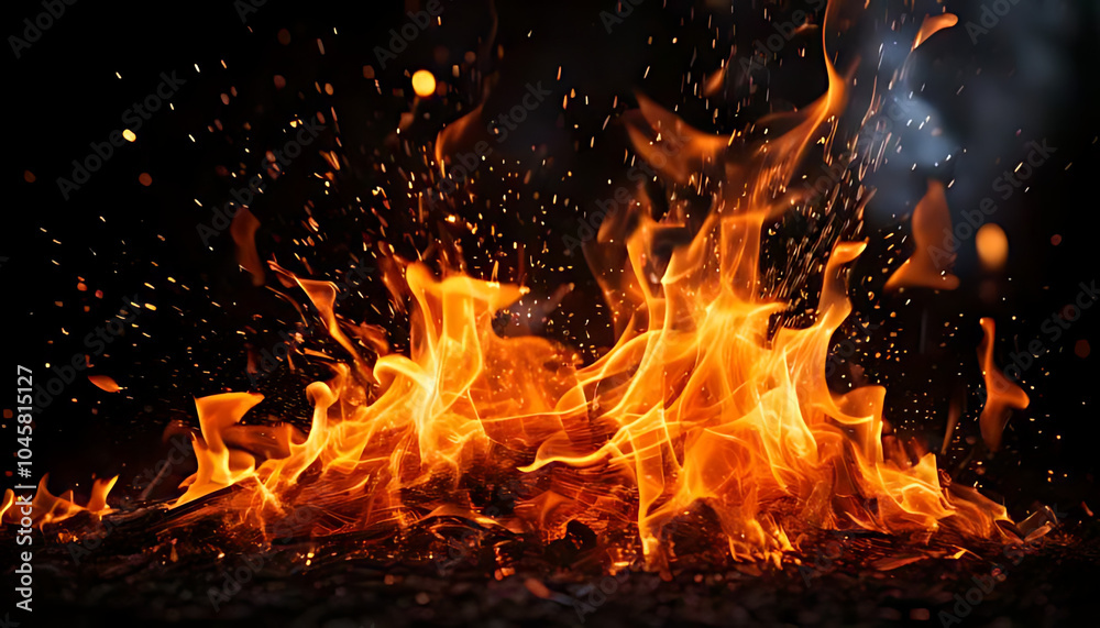 glimmering sparks dance fire glittering particles create blurred colorful effect black white background vibrant fire light glimmering sparks dance fire glittering particles create blurred colorful effect black white background vibrant fire light