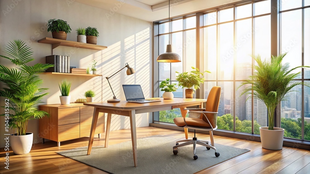 Fototapeta premium Modern Minimalist Workspace with Copy Space for Creative Ideas and Productivity