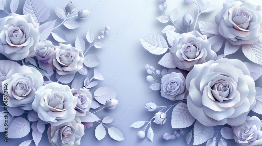Elegant Stylized Roses in Soft Pastel Colors Elegant Stylized Roses in Soft Pastel Colors