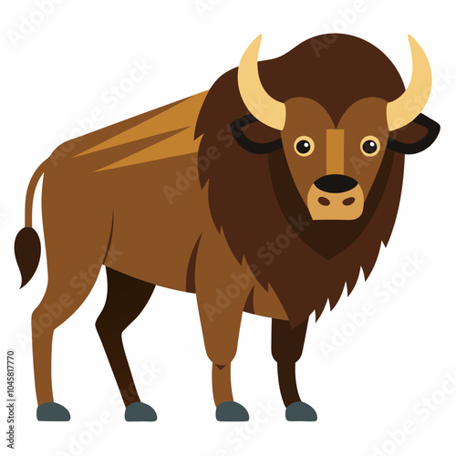 illustration of cartoon  bison 