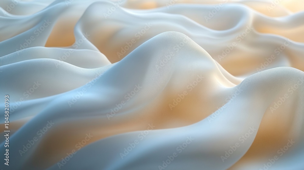 Obraz premium Soft, flowing fabric resembling gentle waves in a serene, abstract composition.