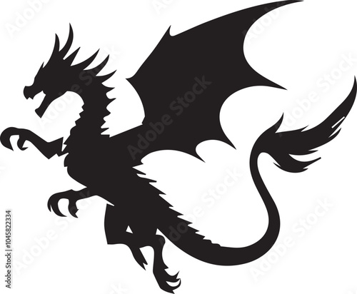 Dragon silhouette vector EPS  photo