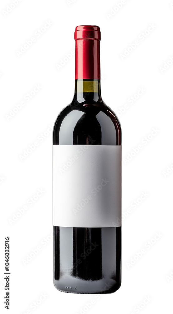 Red Wine Bottle with Blank Label - Perfect for Your Design Red Wine Bottle with Blank Label - Perfect for Your Design