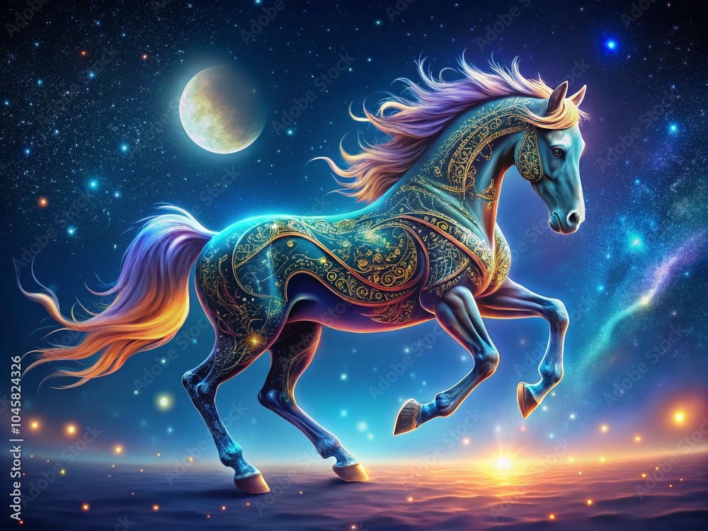 Night Photography of Horse Character Design for Illustrations and Logos Night Photography of Horse Character Design for Illustrations and Logos