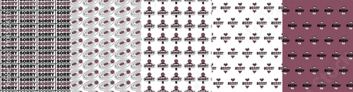 sorry seamless pattern set