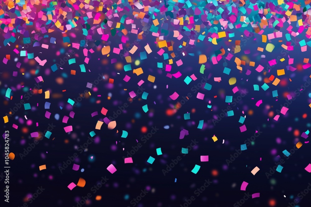 Colorful confetti falling gracefully, creating a festive atmosphere perfect for celebrations and parties.