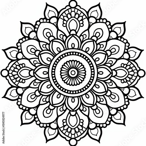 Elegant Black and White Mandala Pattern Design