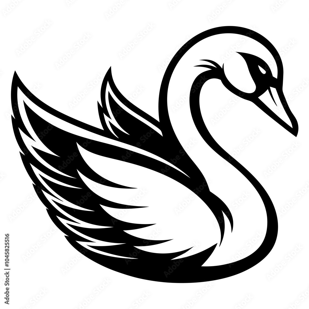 Fototapeta premium silhouette of a swan