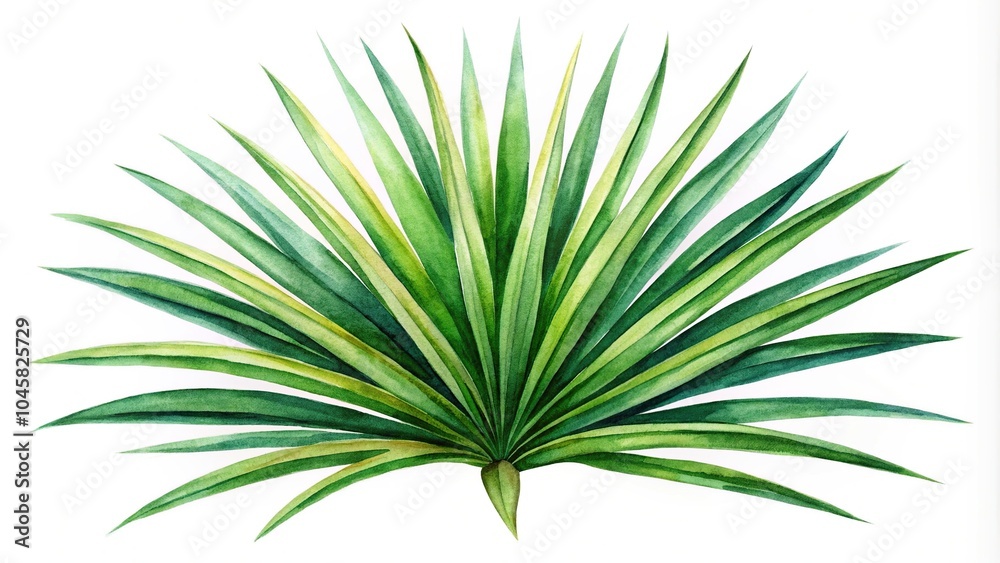 Watercolor painting of pandanus leaf Watercolor painting of pandanus leaf
