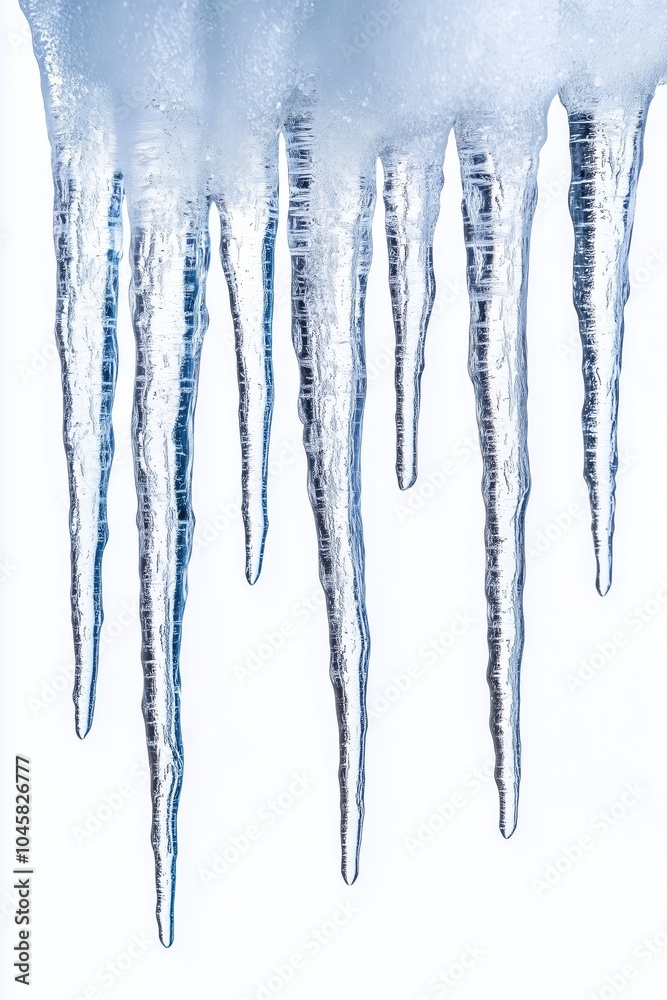 Icicles hanging isolated on white background Icicles hanging isolated on white background