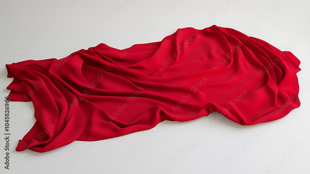 Elegant draped red fabric showcasing texture and flow Elegant draped red fabric showcasing texture and flow