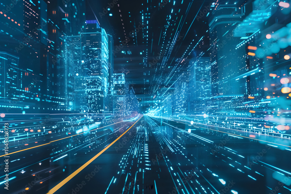 in the digital realm, firewalls radiate blue tones, symbolizing vigilance and data protection in the digital realm, firewalls radiate blue tones, symbolizing vigilance and data protection