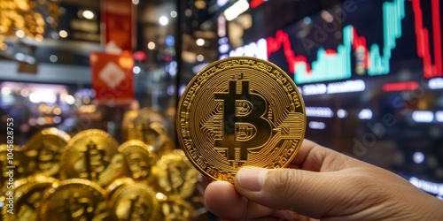 Bitcoin is a digital currency that uses blockchain technology. It's seen as a potential future for business. Day traders buy and sell Bitcoin on online exchanges, hoping to make profits. photo