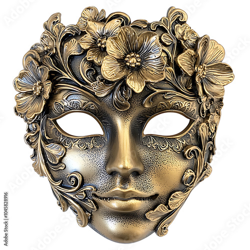 Ornate floral decorative mask with intricate details photo