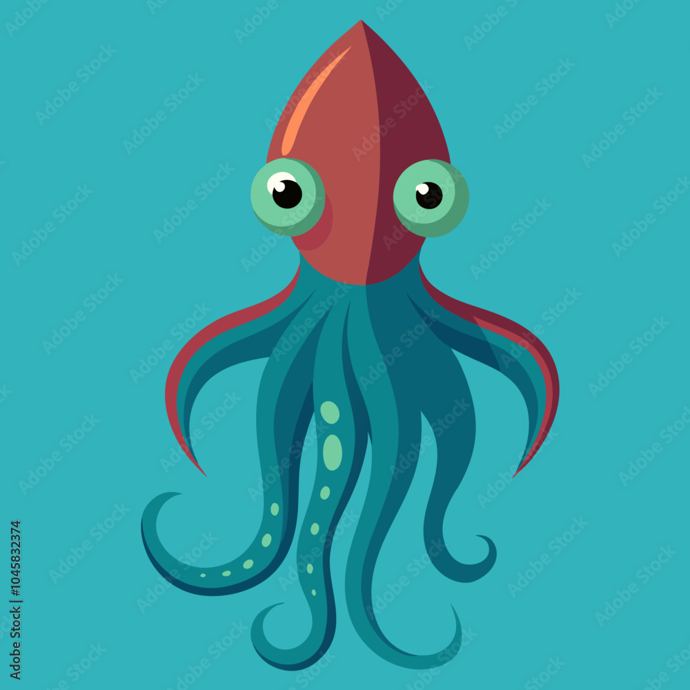 squid fish cartoon illustration squid fish cartoon illustration