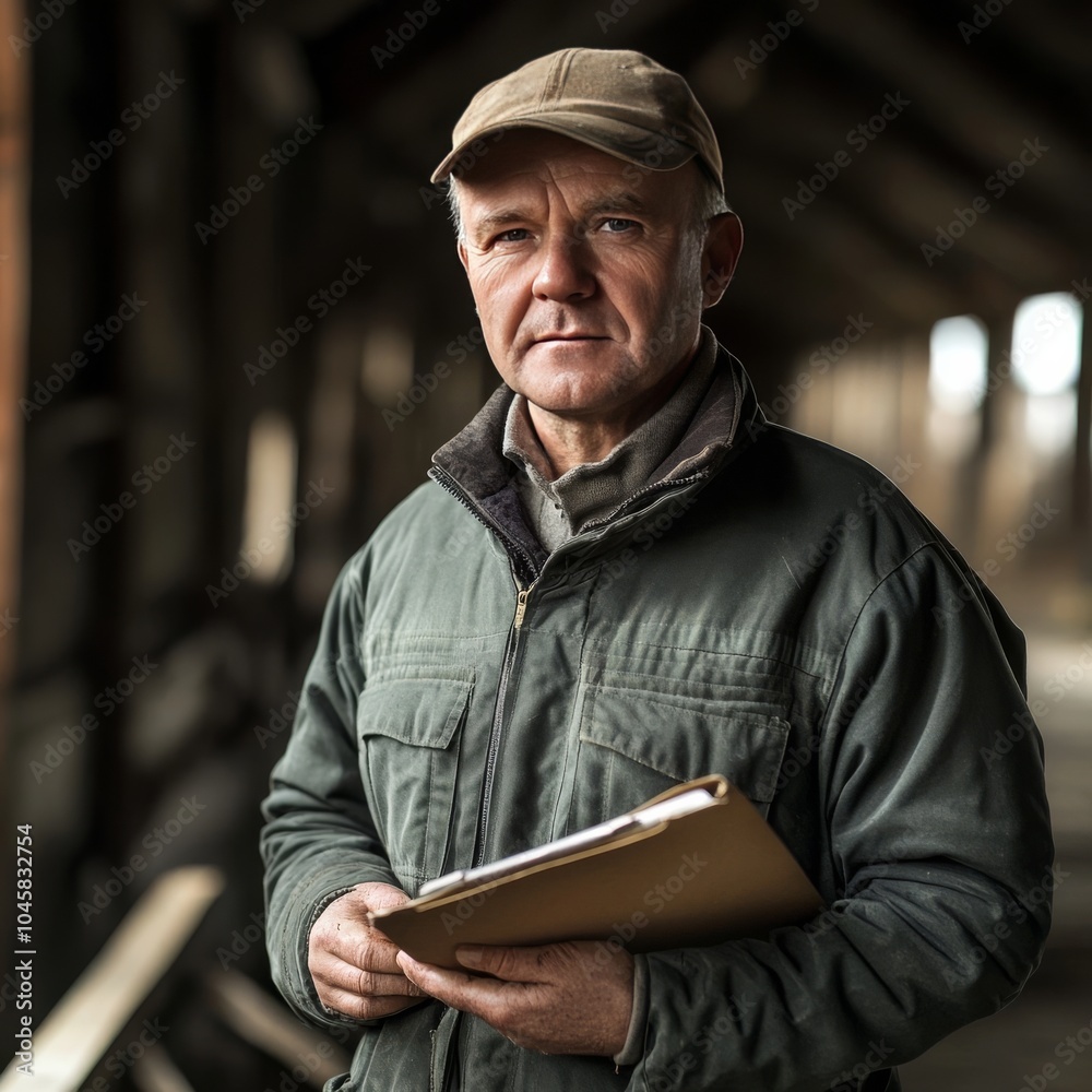 Worker on farm. Worker on farm.
