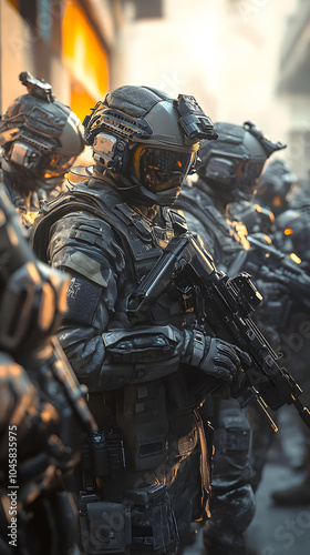 Elite soldiers in formation