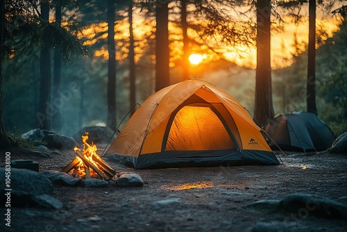 camping at forest