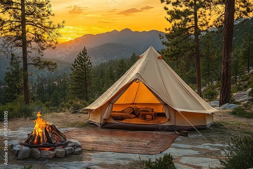 camping at forest