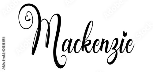 McKenzie - black color - word name written with heart - ideal for websites, presentations, cards, banners, sweatshirts, prints, cricut, silhouette, sublimations, labels, stickers	