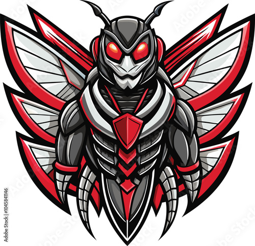 Cybernetic Insect Warrior with Wings