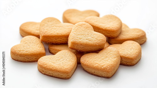 These are heart-shaped cookies on a white background. You can use them to create designs for things like artwork or packaging. There are many different designs to choose from.