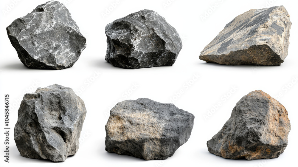 A collection of large, rough rocks, isolated on a white background. These images are perfect for design projects or mockups. A collection of large, rough rocks, isolated on a white background. These images are perfect for design projects or mockups.