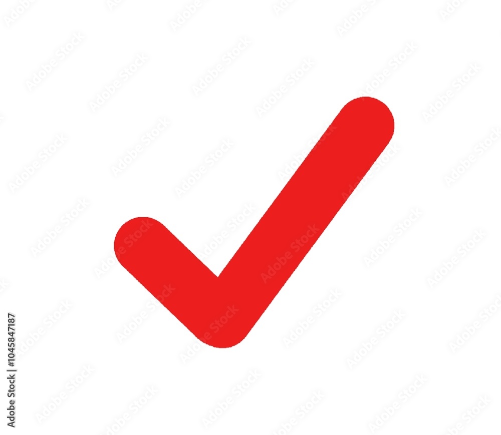 Red check mark symbol. Tick icon illustration. Voting Red check mark symbol. Tick icon illustration. Voting
