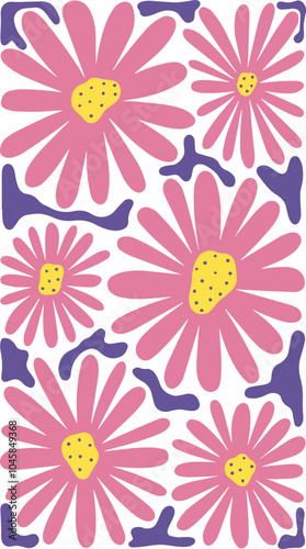 Wallpaper Mural Abstract Groovy Flower Torontodigital.ca