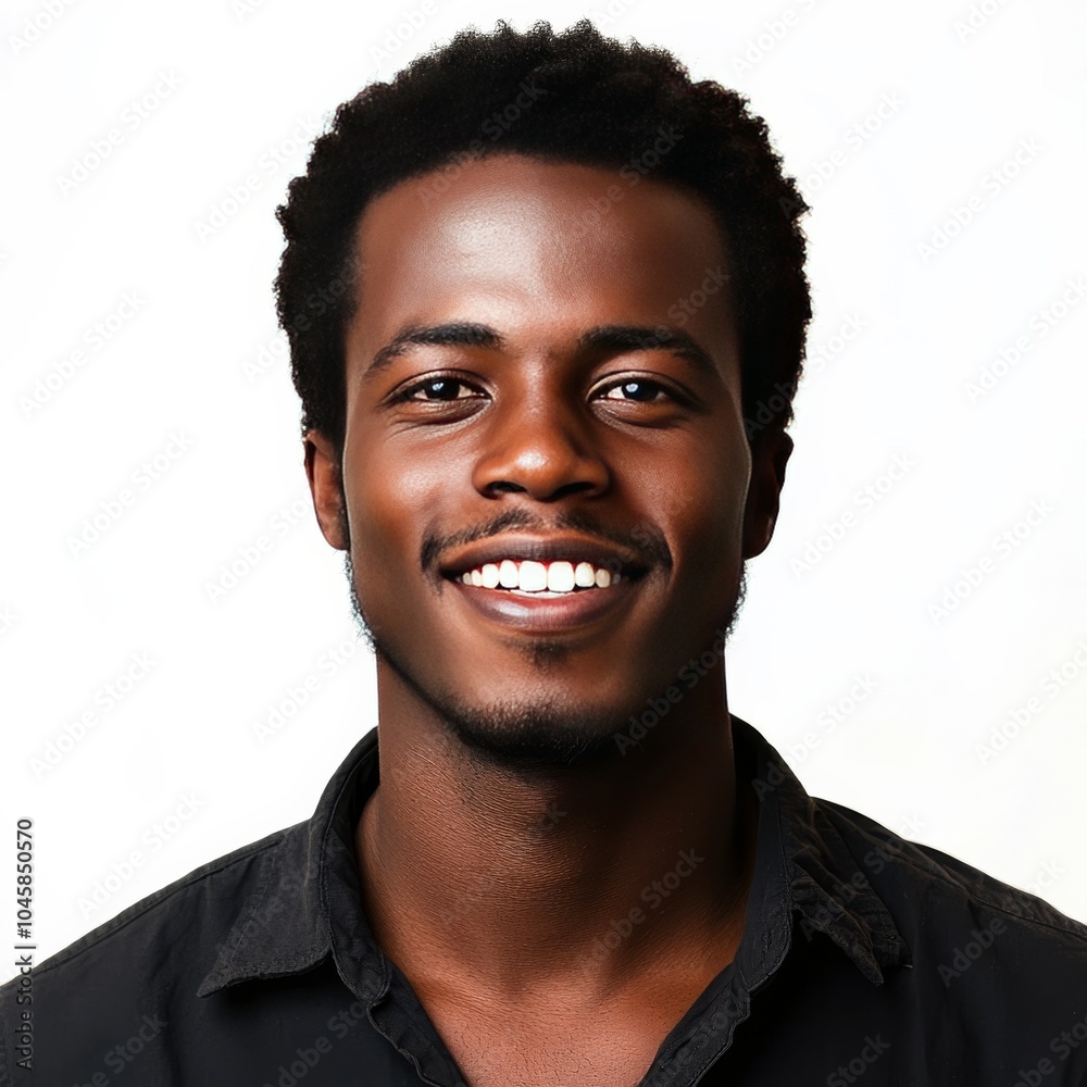 Obraz premium Black man isolated on white, surprised.