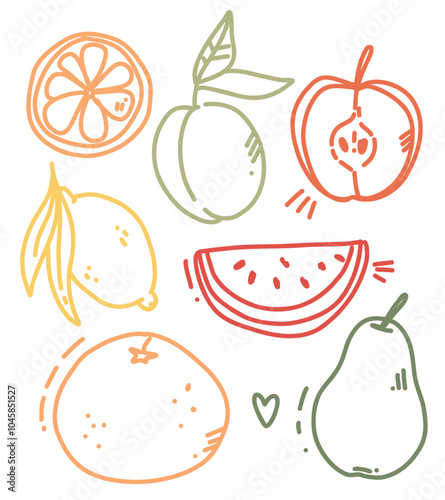 vector set of fruit