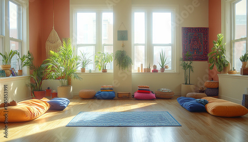Urban Bohemian Yoga Room Artistic Design