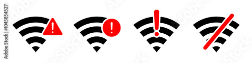 connection lost icon set. connection lost icons