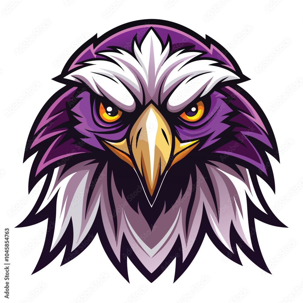 Obraz premium Purple Eagle Mascot Design with Sharp Beak