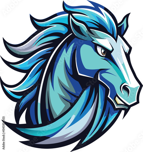 Wallpaper Mural Blue Horse Head Mascot Logo Design Torontodigital.ca