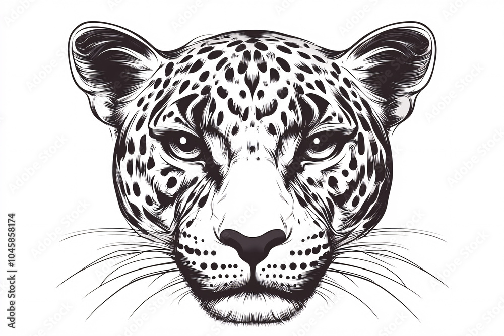Black and white line drawing of a leopard face with sharp eyes and detailed spots symbolizing grace strength and the wild spirit
Black and white line drawing of a leopard face with sharp eyes and detailed spots symbolizing grace strength and the wild spirit