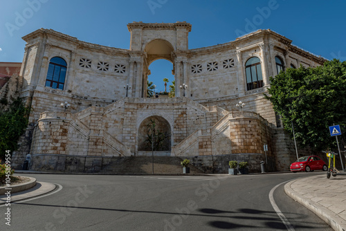 Ancient bastion Saint Remy in the heart of Cagliari, Italy