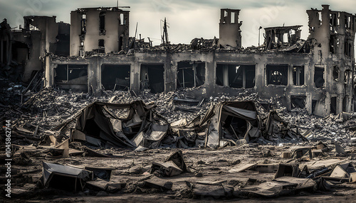 blighted building as a result of hostilities photo