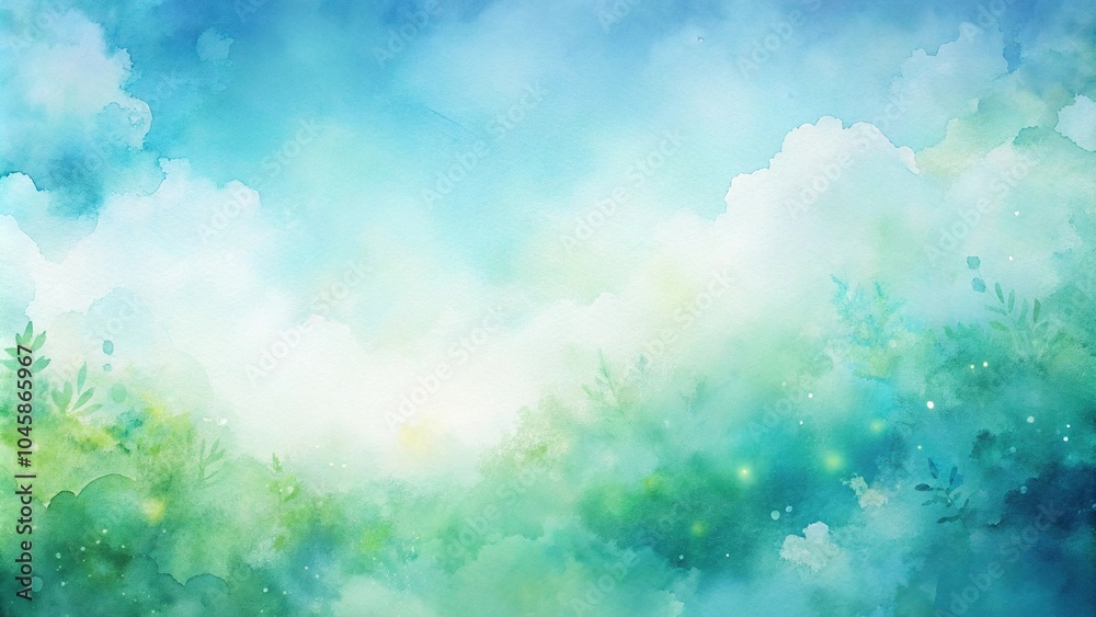 Soft and soothing watercolor blends in blues and greens for mental relaxation Soft and soothing watercolor blends in blues and greens for mental relaxation