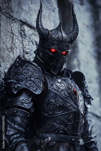 Black knight in dark fantasy style 