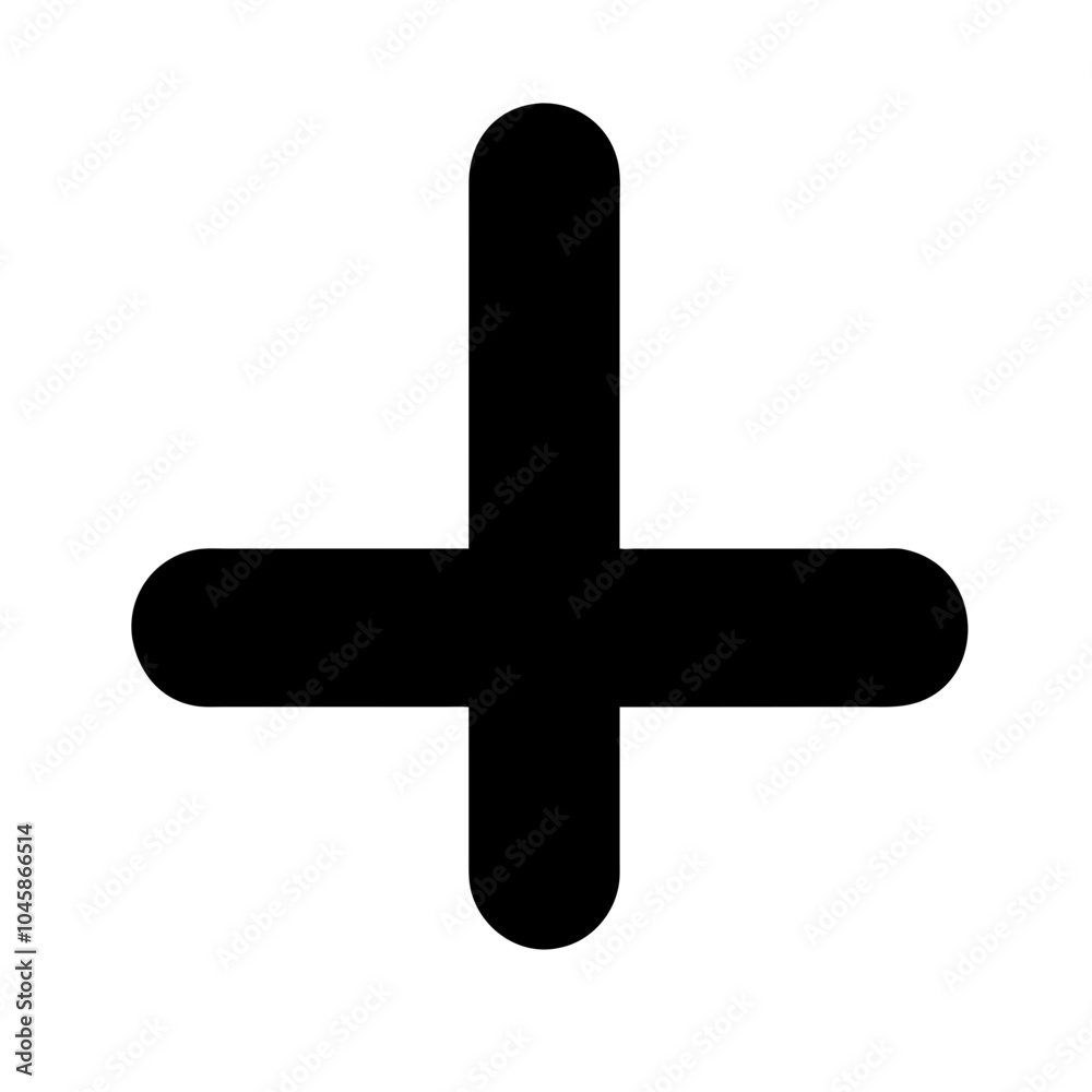 Symbol representing inverted cross icon Symbol representing inverted cross icon