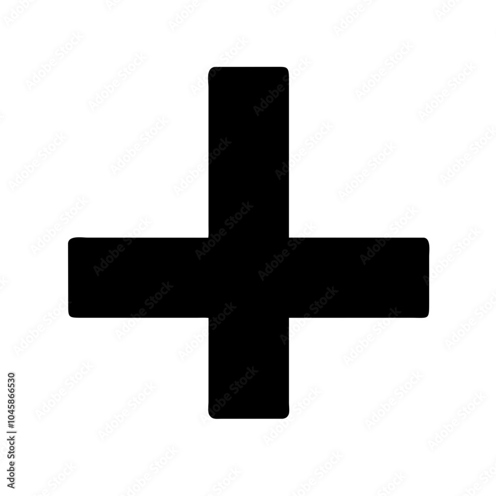 Symbol representing inverted cross icon Symbol representing inverted cross icon