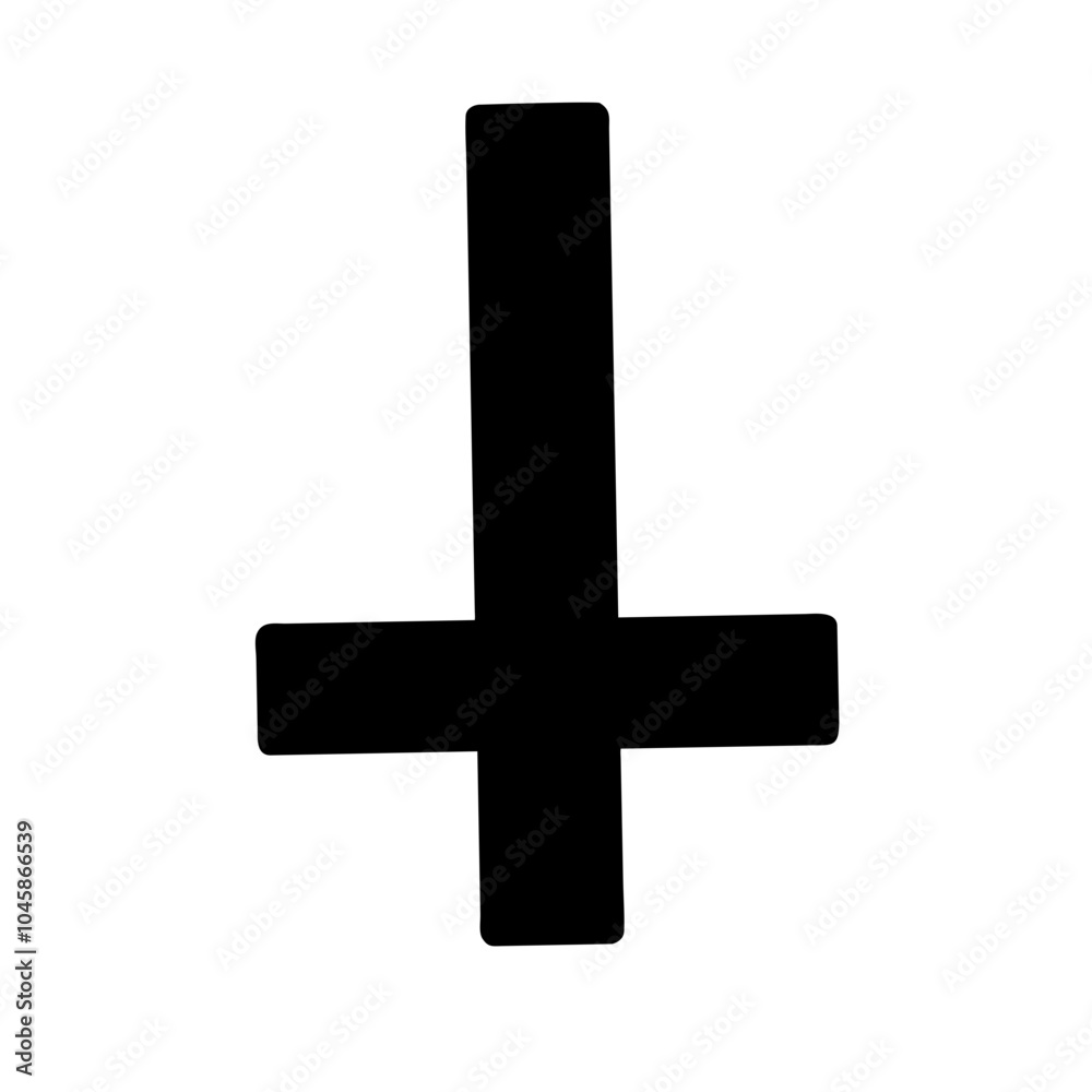 Symbol representing inverted cross icon Symbol representing inverted cross icon