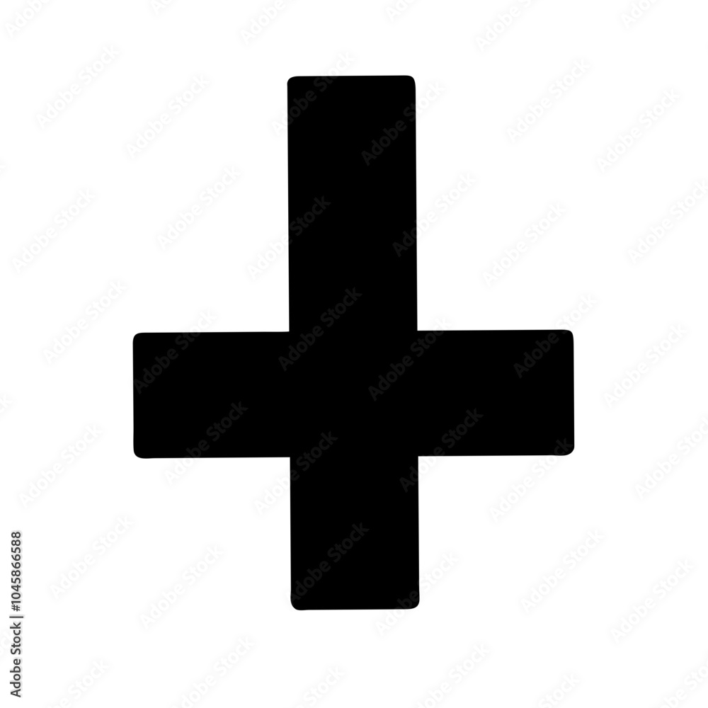 Symbol representing inverted cross icon Symbol representing inverted cross icon